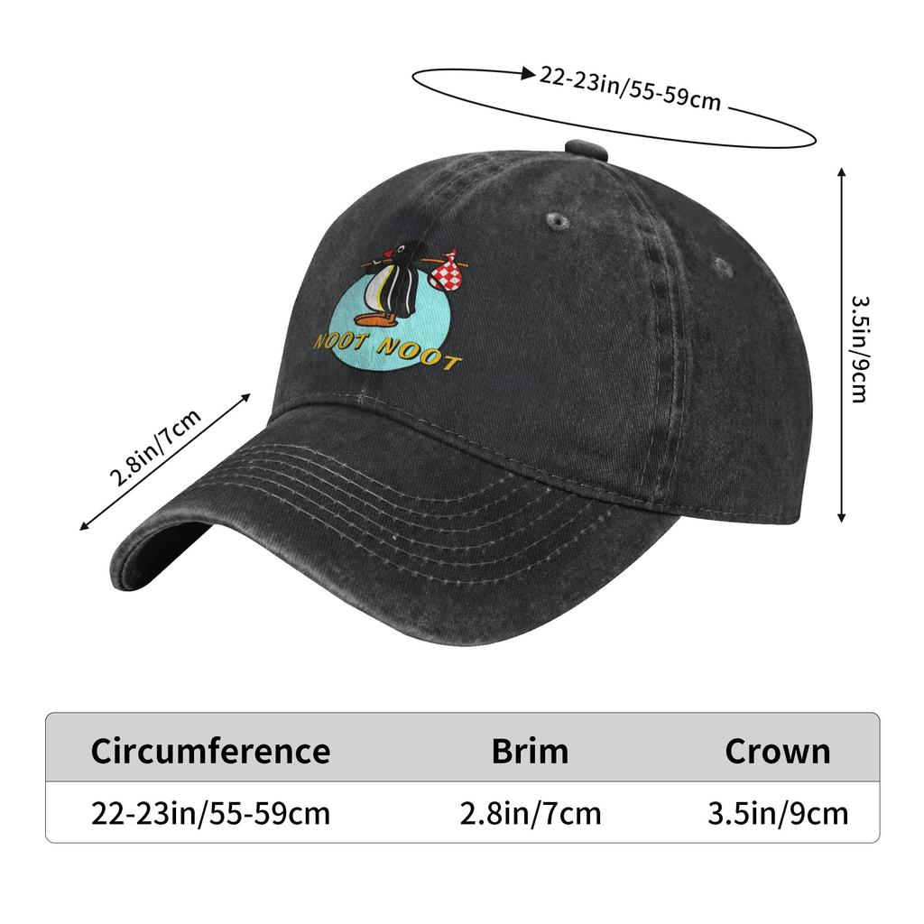 Noot Noot Damen Baseballkappen Lässig Used-Look Denim Pingu Pinga Pinguin Snapback Mütze Unisex Outdoor Reise Geschenk Kappen Mütze