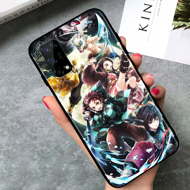 Demon Slayer Anime for OPPO Realme V15 X5 X3 X50 X7 X2 C17 C11 C3 C2 7 7i 6 6S 6i 5 Narzo 20 Pro Black Phone Case