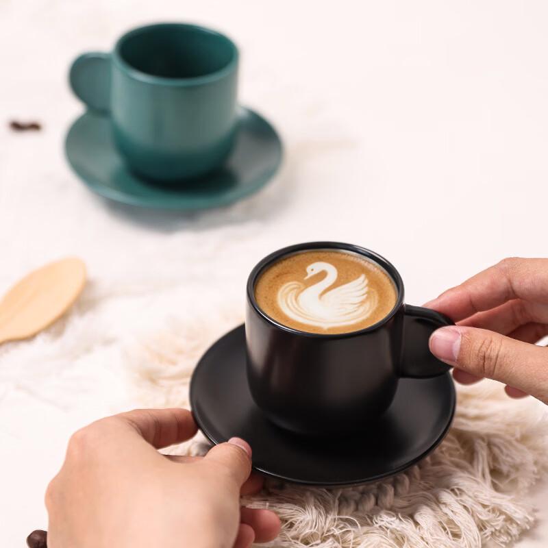 OLOEY Glazed Ceramic Espresso Cup & Saucer Set