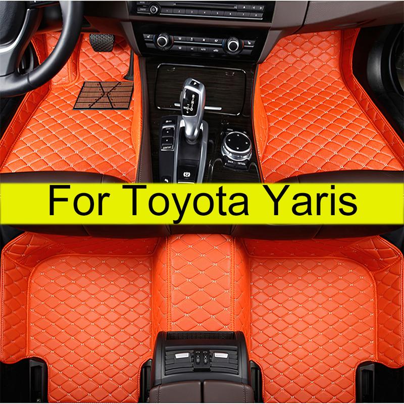 Car Floor Mats For Toyota Yaris Cross XP210    5Seats Waterproof Anti-Slip Luxury Leather Foot Pads Car Accessories