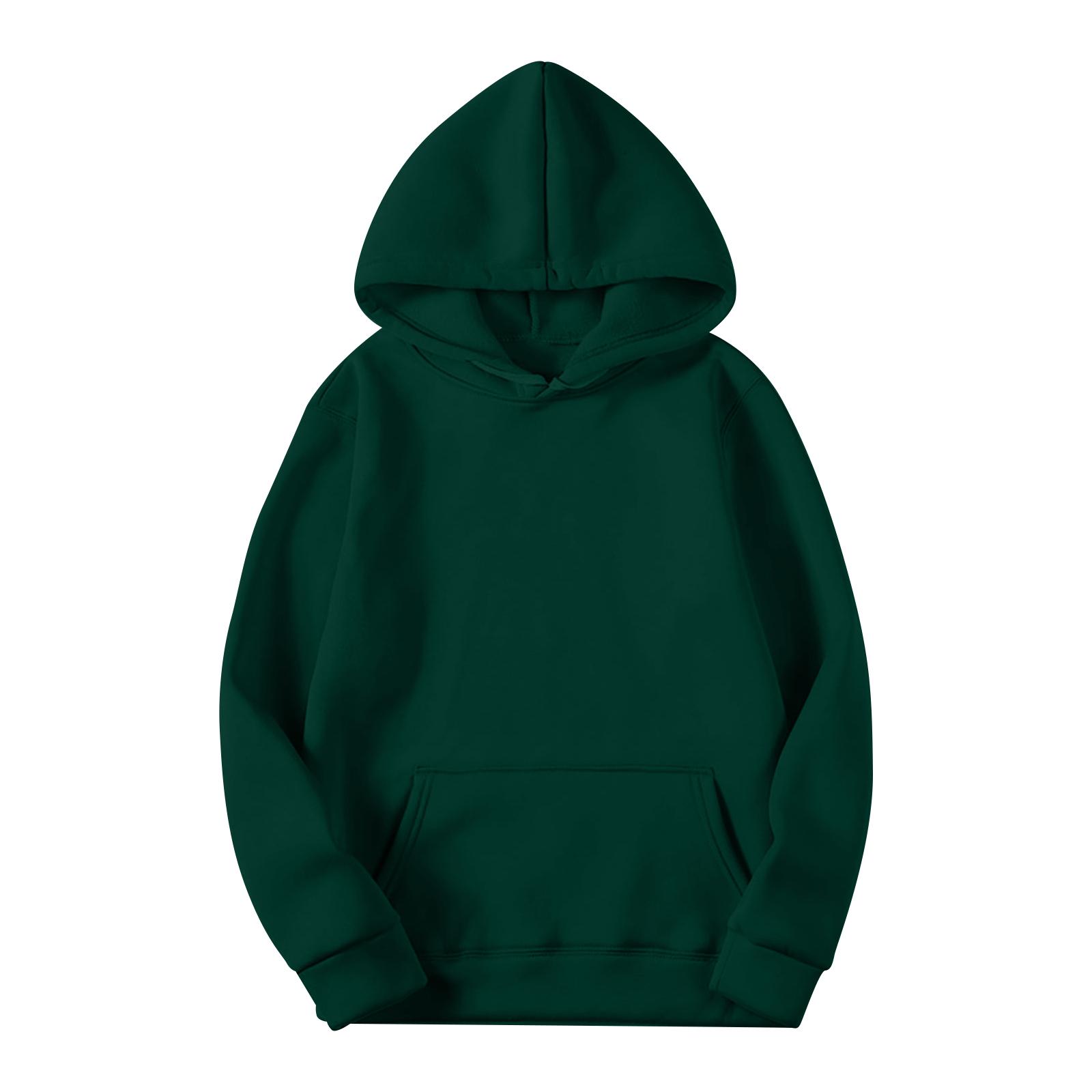 SuJu Heren Casual Los Sweatshirt Kleur Trekkoord Grote Zak Hoodie Sport Sweatshirt M legergroene kleur