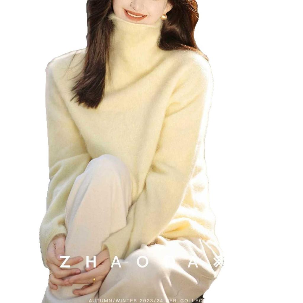 Women's Fashionable V-Neck Silk Wool Cashmere Knit Sweater Base Layer