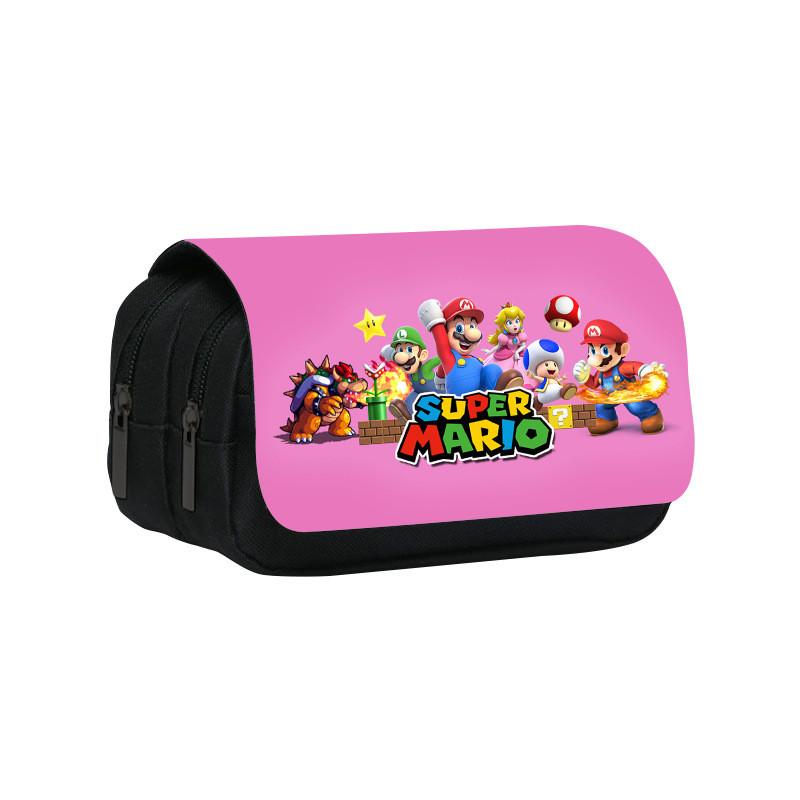 Trousse à Crayons Double Couche Mario Grande Capacité Pour Étudiants Organisateur de Fournitures Scolaires