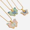 Elegant Butterfly Pendant Necklace Stainless Steel Jewelry Adjustable Chain For Women Daily Wear