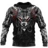 Tattoo Skeleton Cross Terror Red 3D Printed Men's Oversized Hoodie Sweatshirt Autumn Casual Tracksuits Bad Wolf Animal Clothing