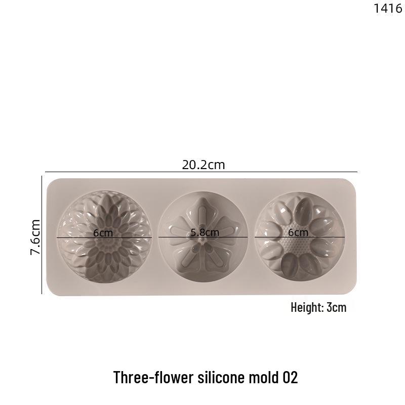 

Poppy Three-Piece Crystal Flower Silicone Mold for Handmade Soap Crafting