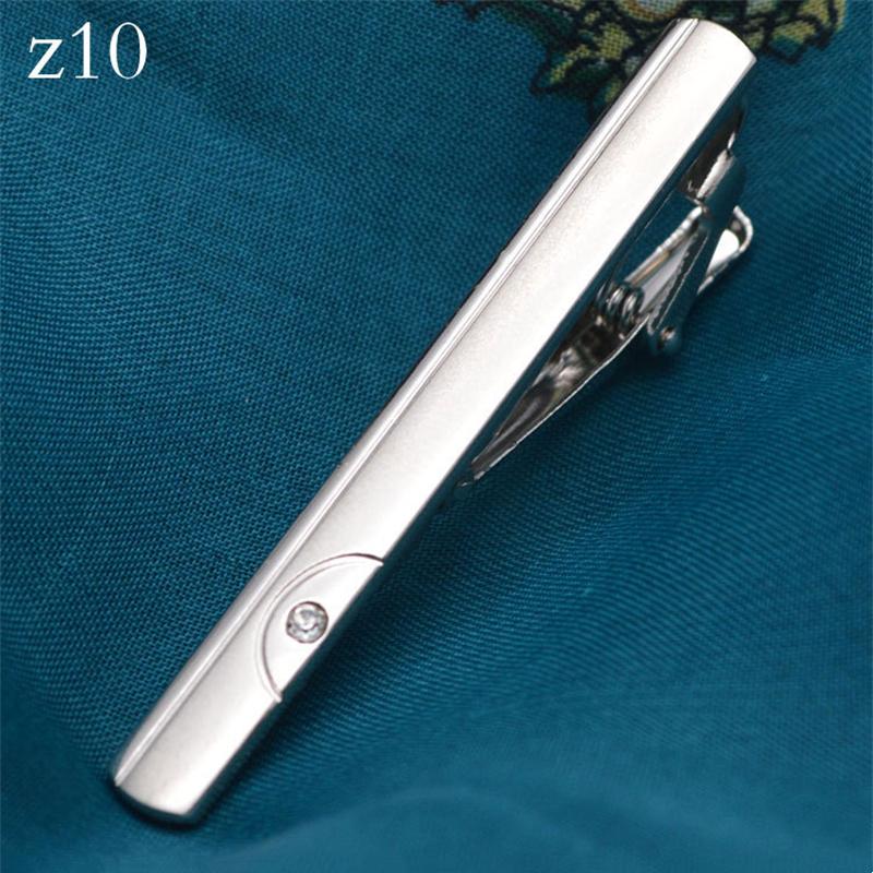 New Metal Silver Color Tie Clip For Men Wedding Necktie Tie Clasp Clip Gentleman Ties Bar Crystal Tie Pin For Men's Accessories