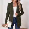 Women Ladies Solid Color Long Sleeve Length Cardigan Sweater Coat Top