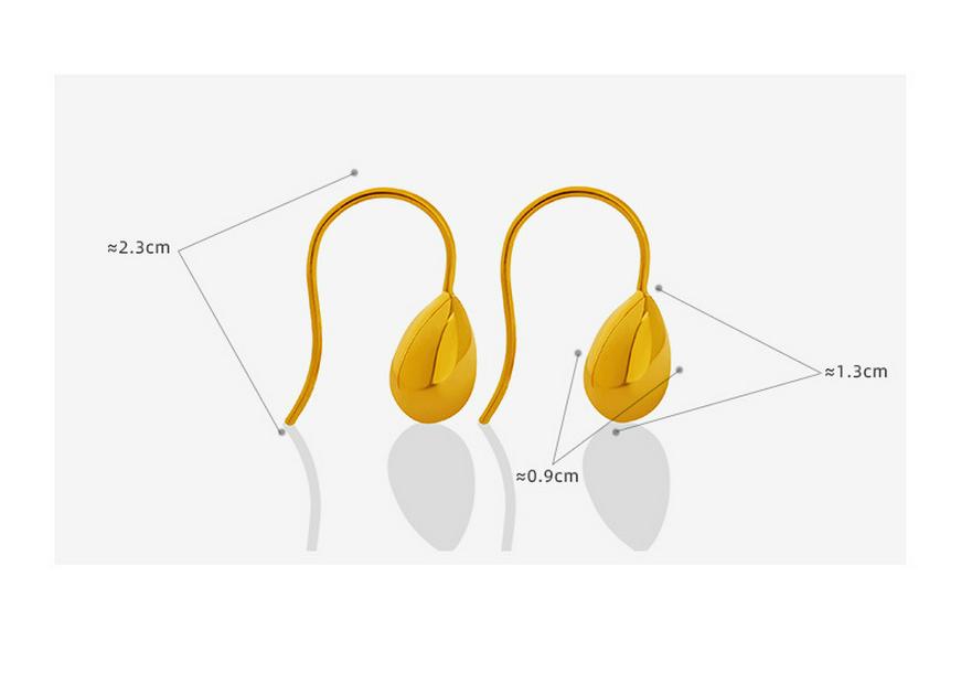 Elegant Gold-Plated Water Drop Earrings for Women - Titanium Steel, Niche Design, Colorfast Jewelry