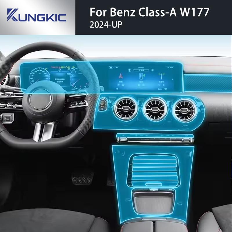 TPU Schutzfolie für das Fahrzeuginnere für Mercedes Benz MB A-Klasse W177 2024 2025 Auto Mittelkonsole Transparent Kratzfest Reparatur