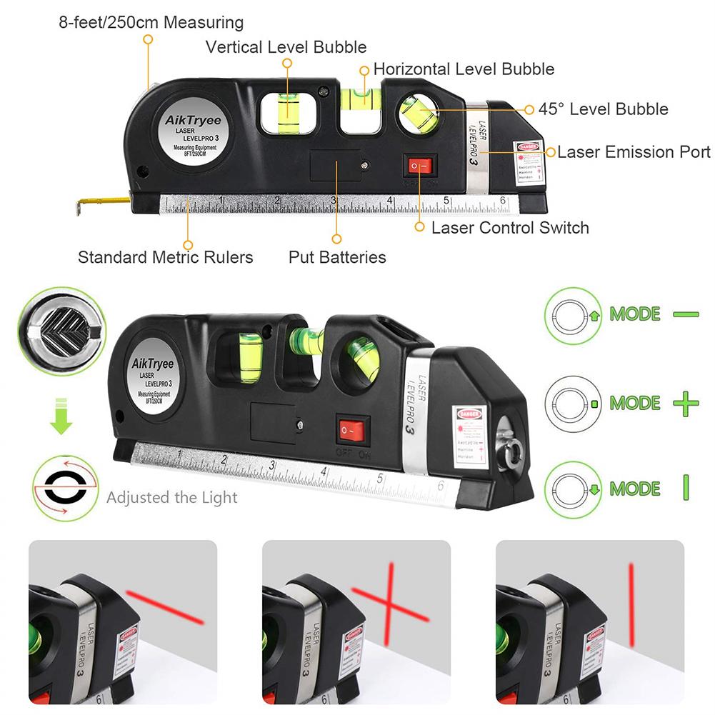 Multi-function Leveling Instrument With Tripod High Precise Straight Line Level Aligner Vertical Measure Tape