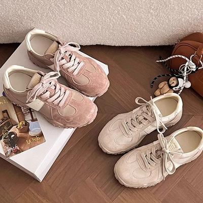 Retro Forrest Gump Training Shoes Women's 2025 New Spring Super Fire Women's Shoes Platform-soled Versatile Lace-up Casual Sports Shoes