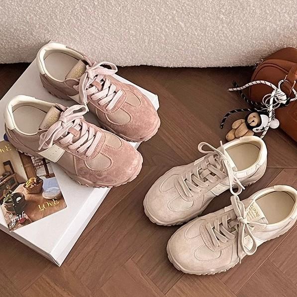 Retro Forrest Gump training shoes women's 2025 new spring super fire women's shoes platform-soled versatile lace-up casual sports shoes