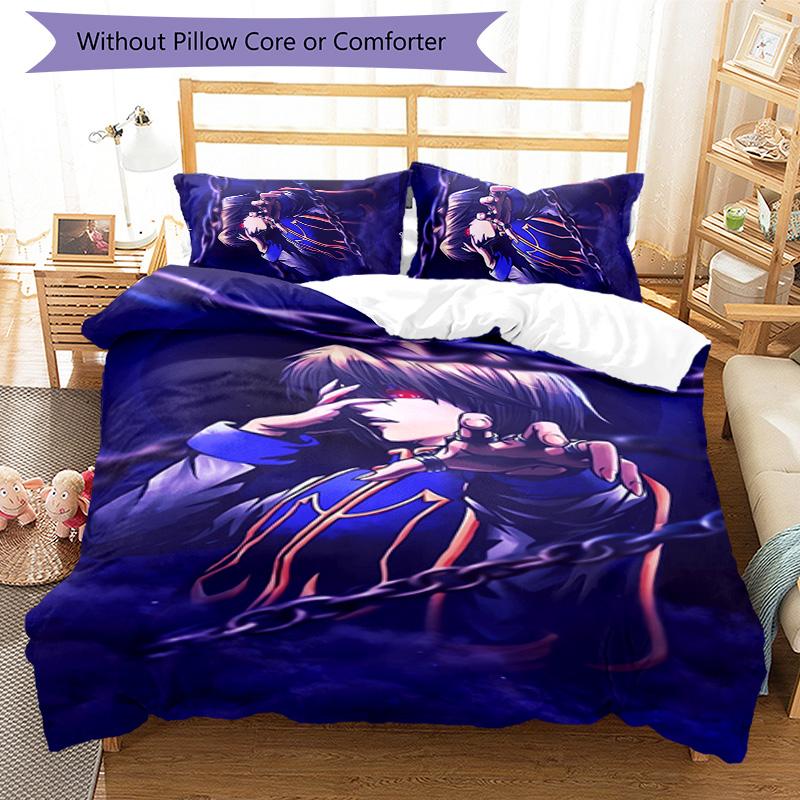 Kurapika 3pcs Bedding Set Duvet Cover Closure Includes 1 Duvet Cover & 2 Pillowcases for All Seasons Bedroom Home Dorm Decor