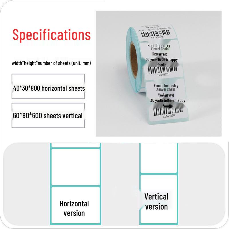 Triple-Proof Self-Adhesive Thermal Paper Labels: 100x100mm Blank Sheets for ePacket Waybills