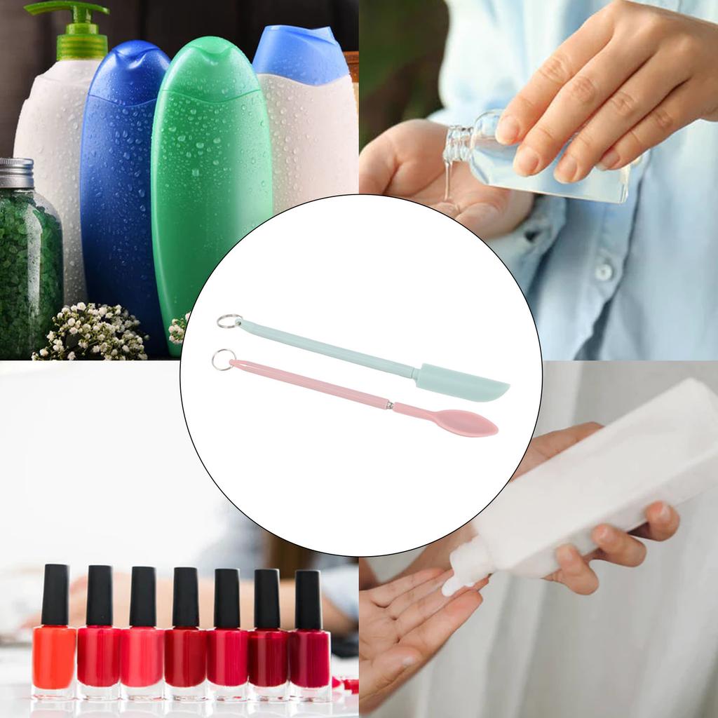 2 Stück Mini Silikon Spatel Set Lebensmittelqualität Edelstahl Einziehbarer Glaskratzer für Küche