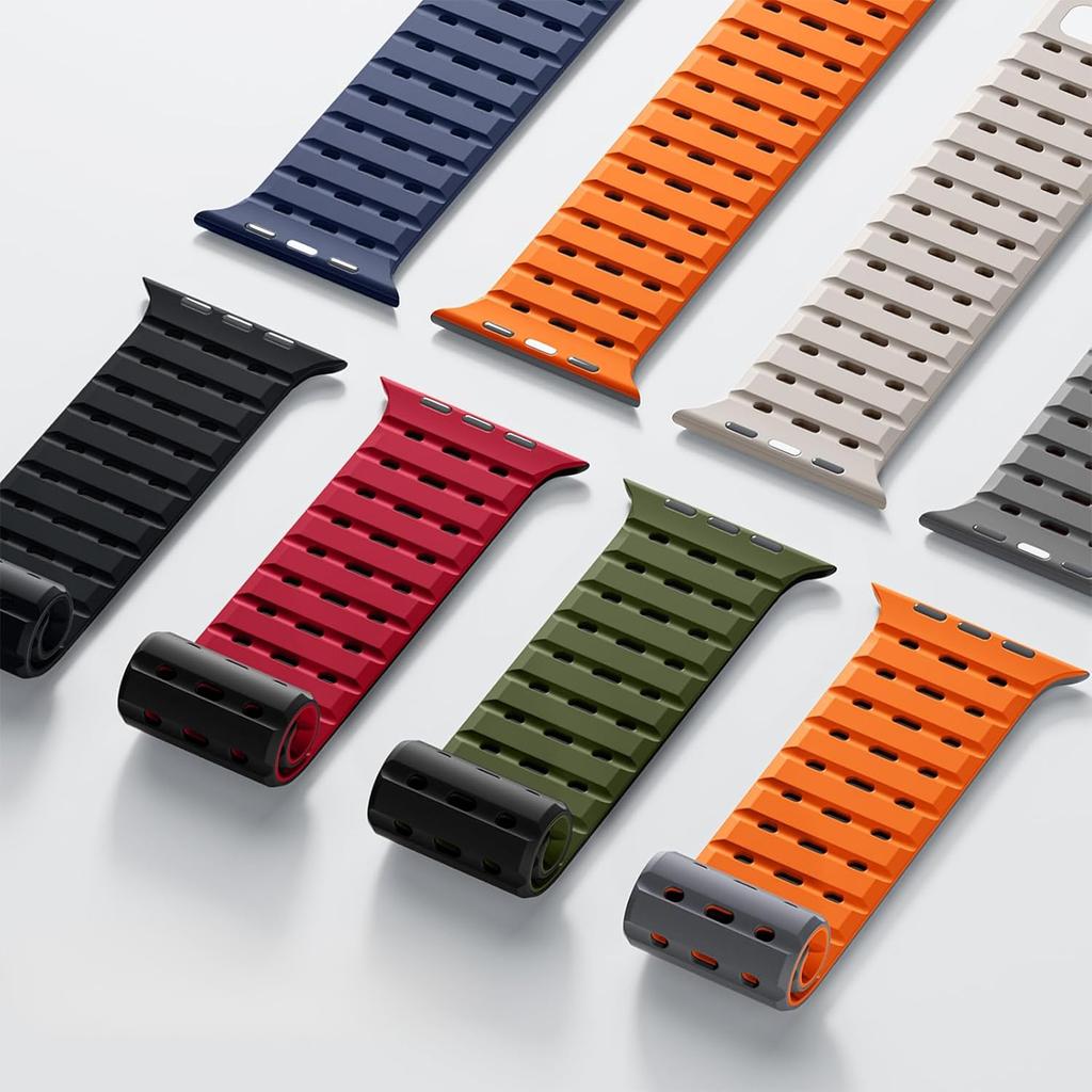 Magnetic Silicone Strap for Apple Watch 49mm 44mm 45mm 46mm 42mm 38mm 40mm for Apple Watch Series11 10 8 7 6 5 9 Bands