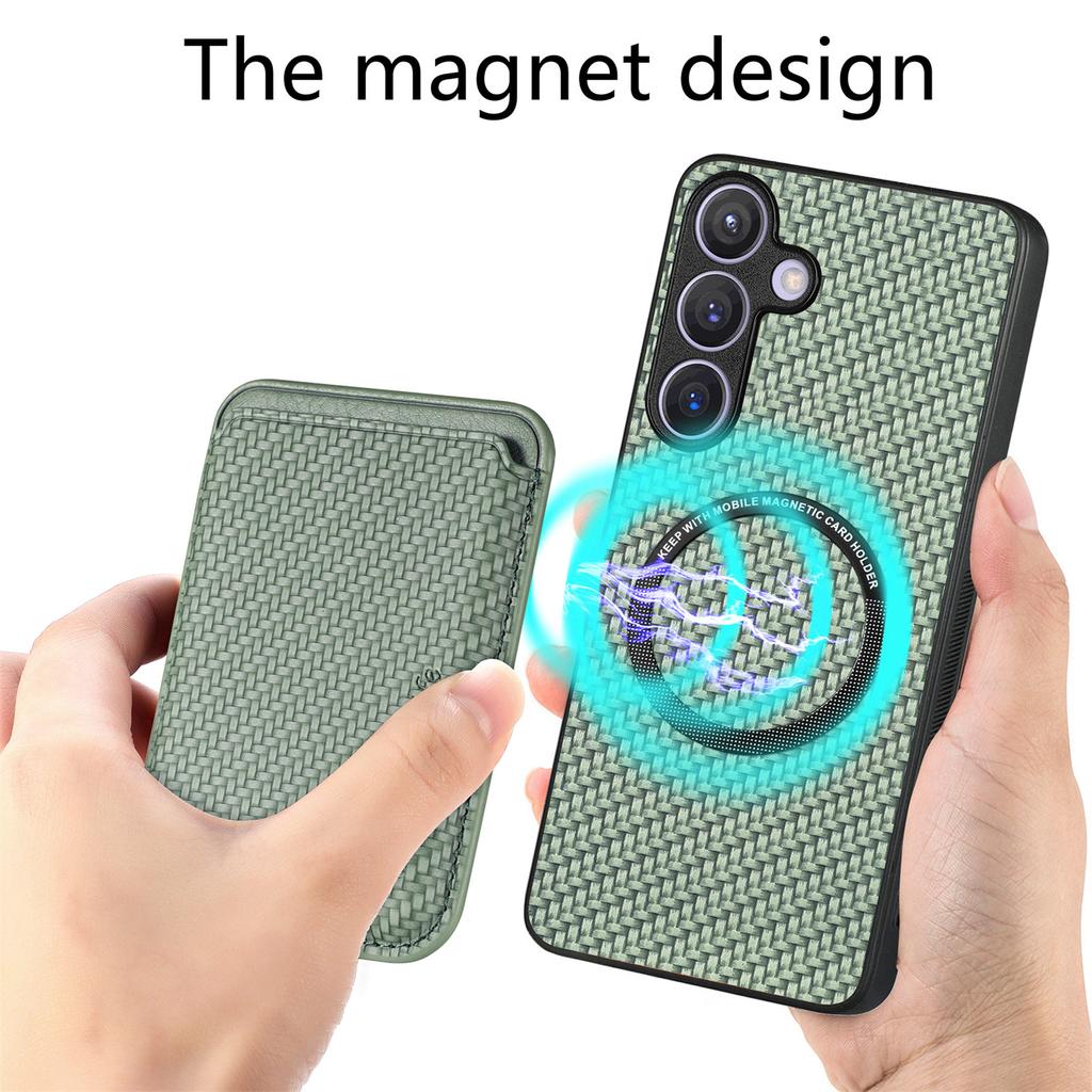 For Samsung Galaxy S25+ Case Magnetic Detachable Card Holder Phone Back Cover