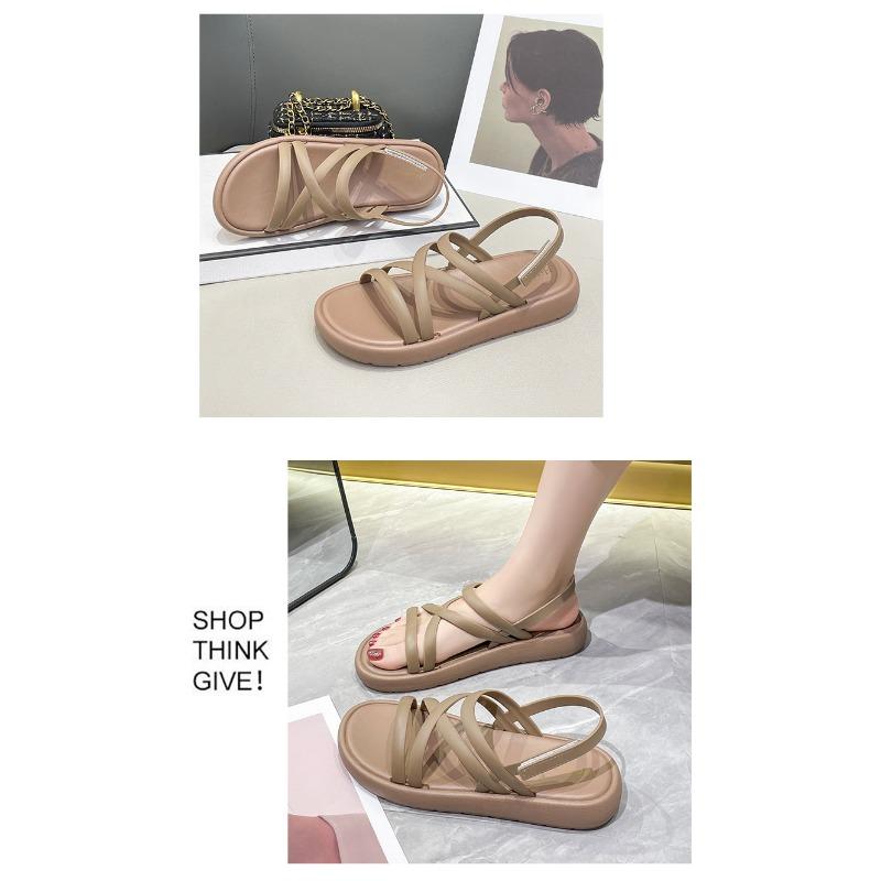 Sandals Women's Summer Flat Heel Soft Bottom Temperament Roman Shoes Beach Shoes