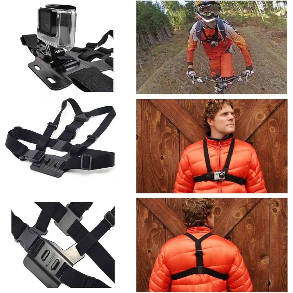 Kit de Montagem Esportiva 7 em 1 para Câmera de Ação AKASO Compatível com EK7000 / EK7000 PRO / V50 X / Brave 4 / Brave 4 PRO / Brave 7 LE / Bra