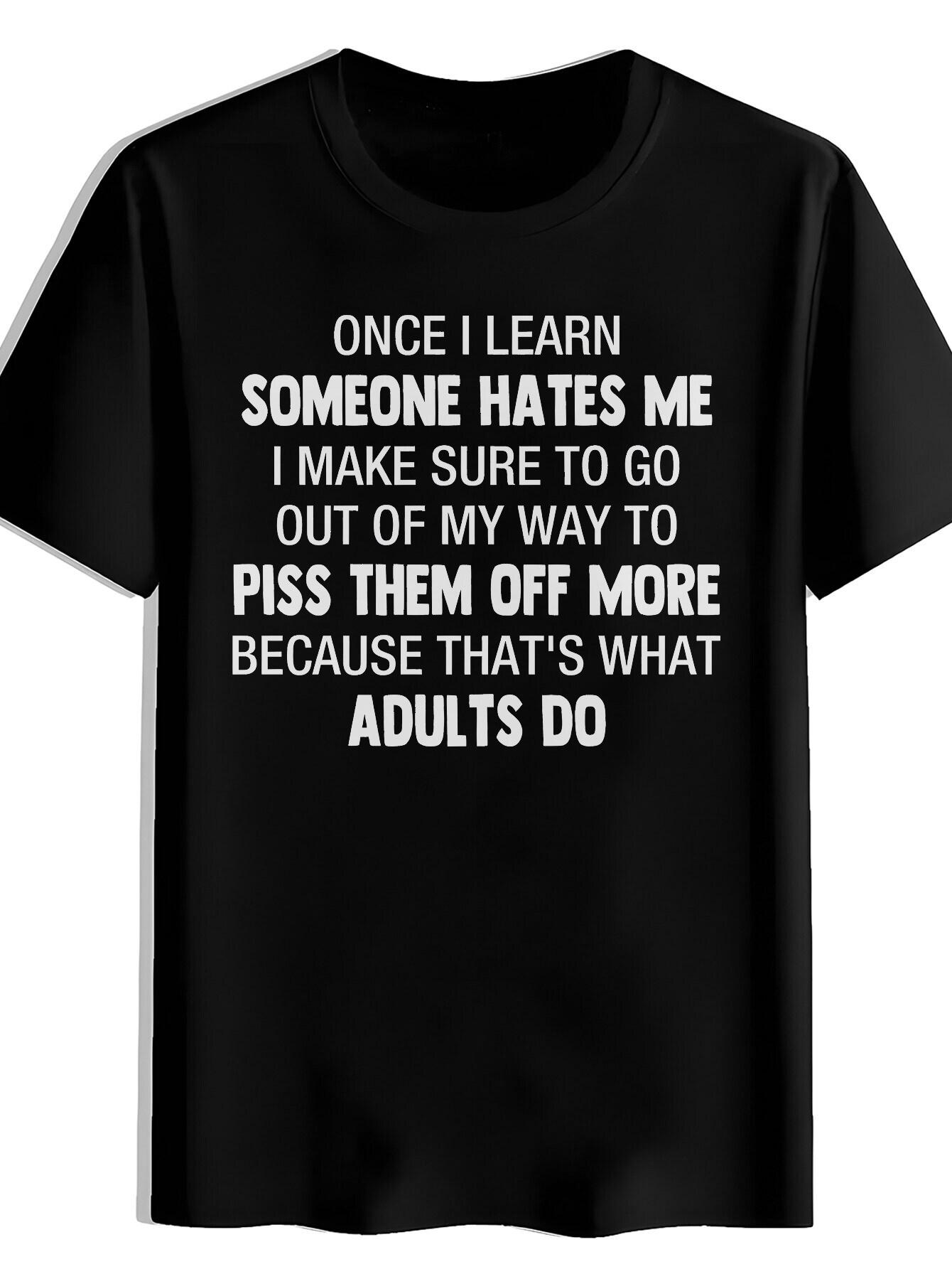 T-shirt A White Print with Uppercase Letters on a Black And Gray Striped Background M
