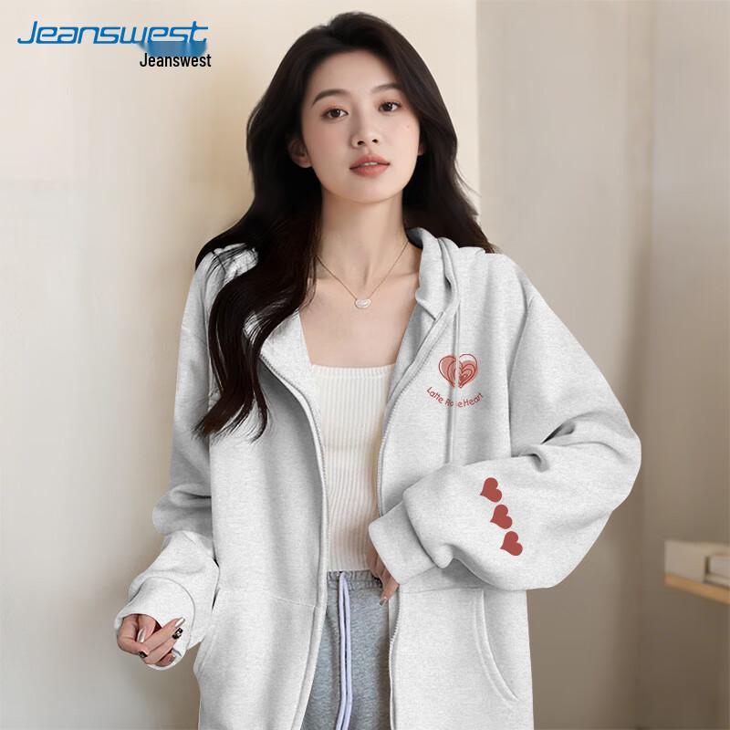 Jeanswest Women's Loose Fit Zip-Up Hoodie