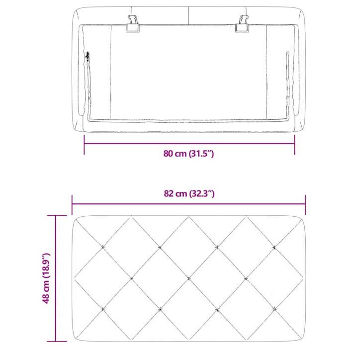 VidaXL Coussin de Tête de Lit, Oreiller de Tête de Lit avec Bandes Auto-agrippantes, Coussin Rembourré Chambre à Coucher, 374702