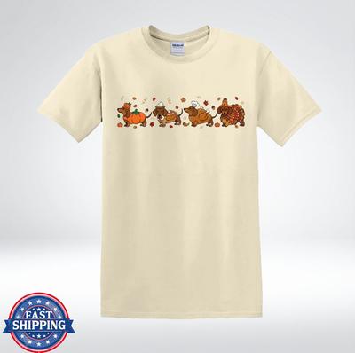 Lustige Thanksgiving Dackel Hunde Herbst Herbst Niedliches Truthahn T-Shirt