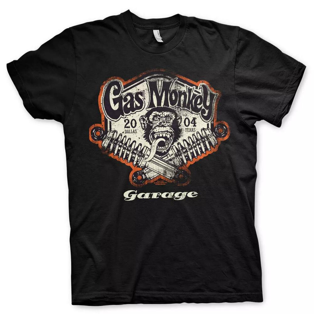 Gas Monkey Garage  Handlebar Hot Rod Official Black Mens Tee Unisex T-Shirt L