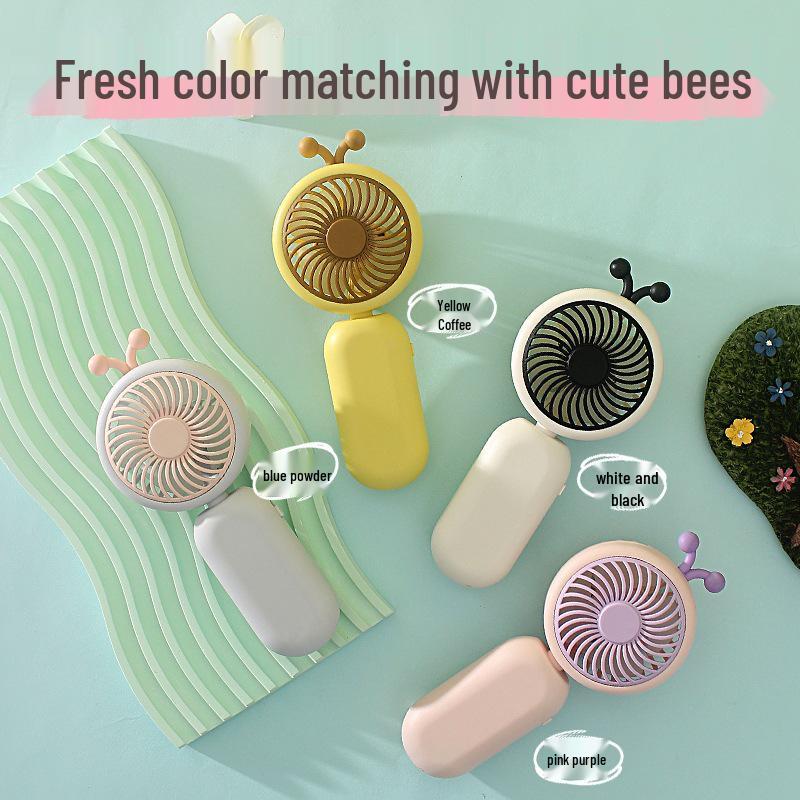 Rechargeable Cartoon Mini Handheld Fan - Portable Desk Fan for Students Rechargeable