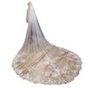 Double Layer 4-Meter Lace Bridal Veil with Extra Long Train - Soft Tulle for Photoshoots