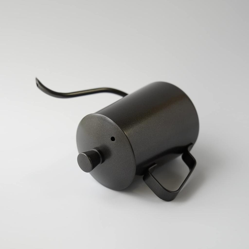 FUN COFFEE Coffee Kettle, 350ml, Stovetop Coffee Pot, Drip Kettle, Narrow Spout, with Lid, Stainless Steel, Camping, Black (co-0012-3)