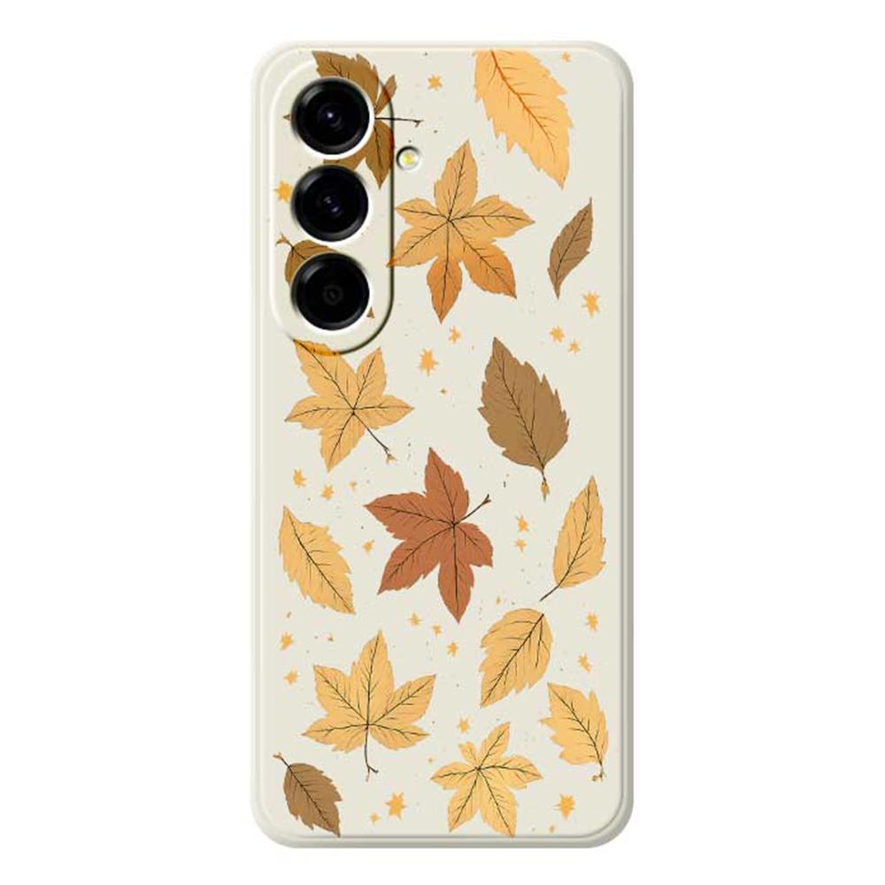 For Samsung Galaxy A56 5G Case Maple Leaves Pattern Printing Straight Edge TPU Phone Back Cover