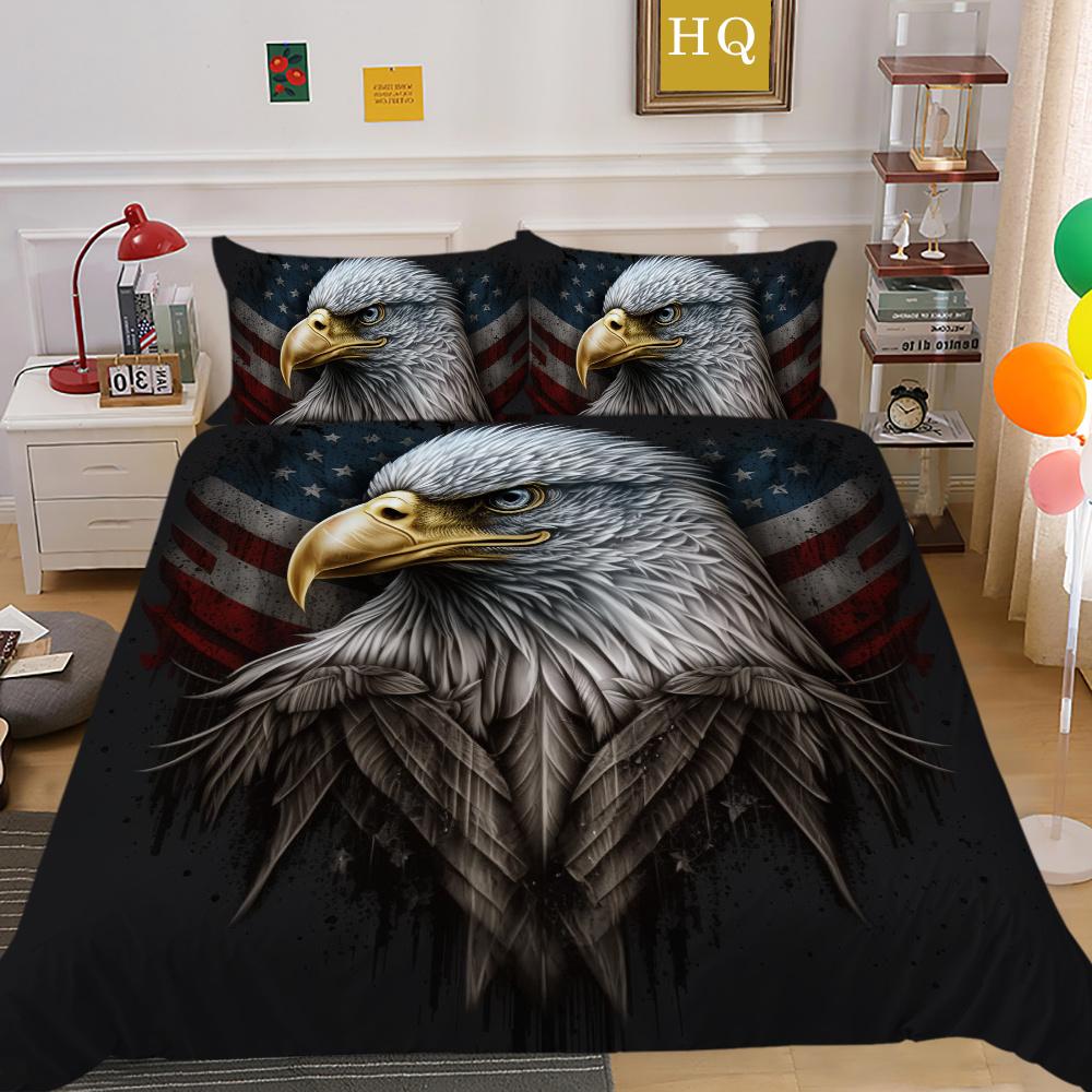3D Eagle Printing Duvet Covers Children Teens Home Bedclothes Single Twin Bedroom Decor Polyester Bedspreads