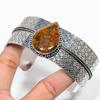 Malinga Jasper Gemstone Handmade 925 Sterling Silver Cuff Bangle Adjustable SU-8192
