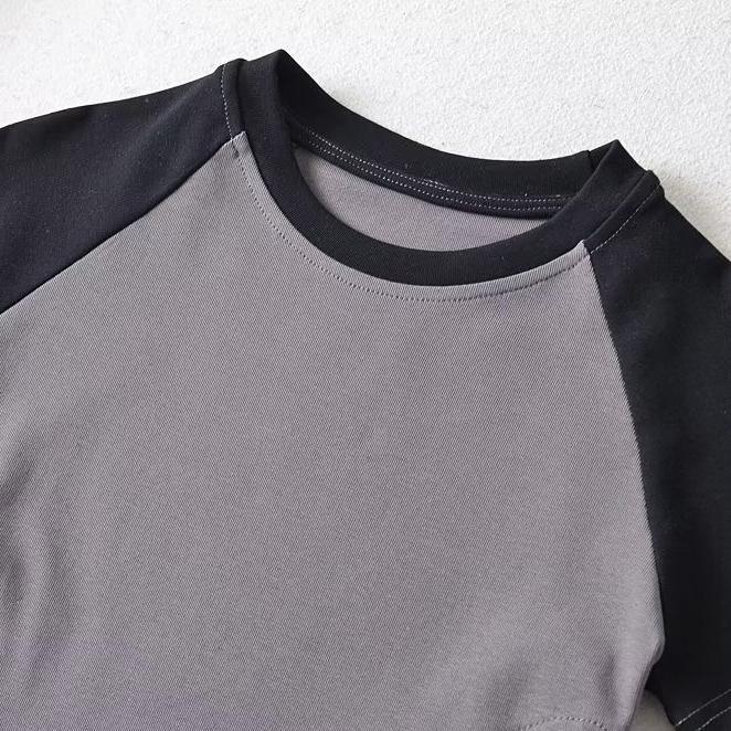 Sommer Frauen T-Shirt Kurzarm Slim T-shirt Patchwork Binden T Tops