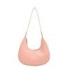 Shoulder Pouch PU Shoulder Bag Solid Color Hobo Bag Elegant Crescent Moon Underarm Bag  Travel