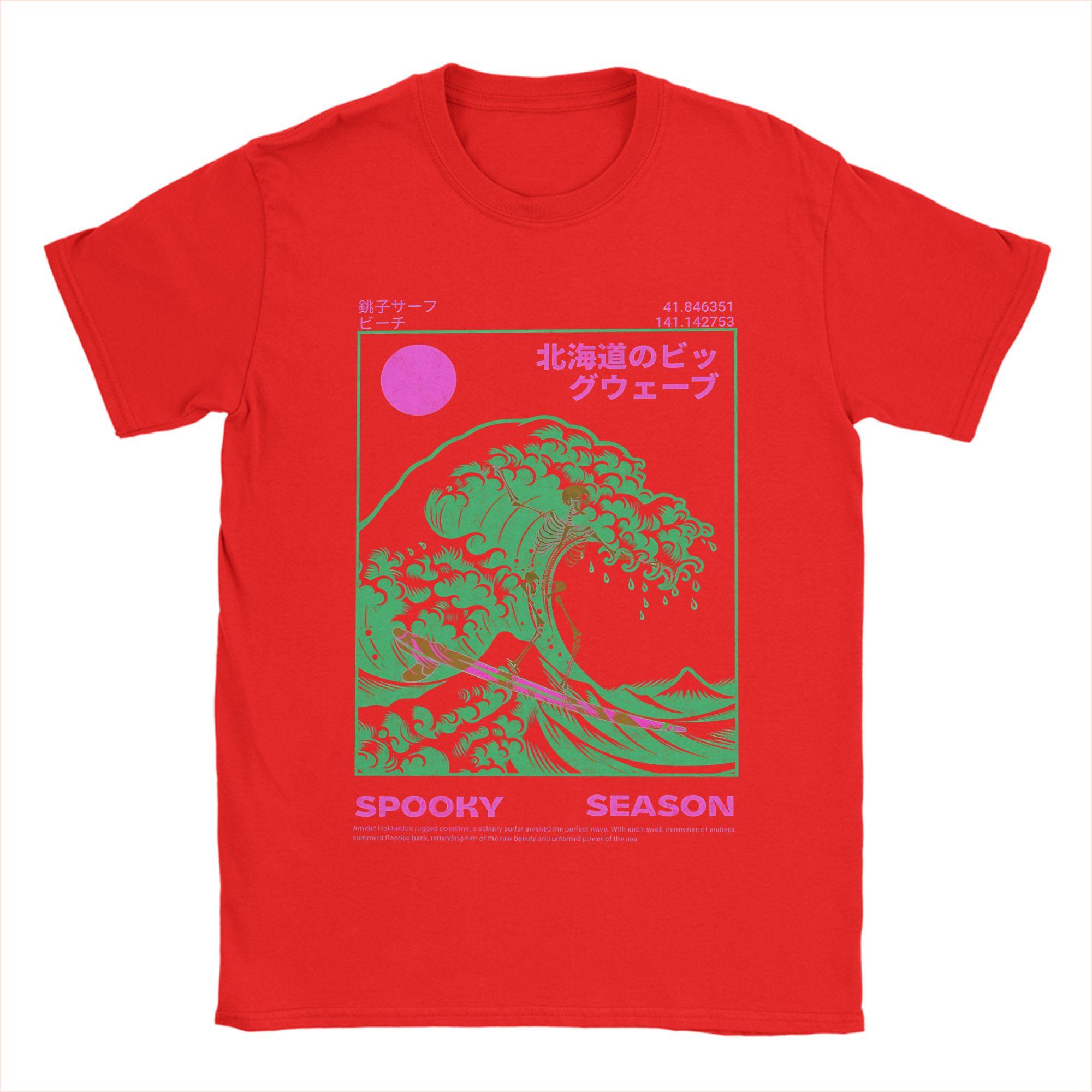 

Unisexs Great Wave Of Kanagawa Pink Green Design Retro Wave Vaporwave T Shirt 100 Cotton Tops Vintage Tee Shirt Printed TShirt S