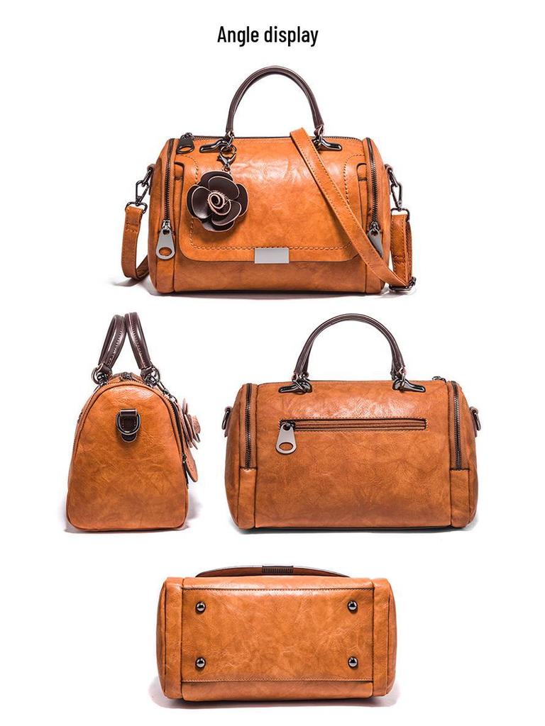 Women's 2025 Spring Retro Crossbody Boston Pillow Handbag