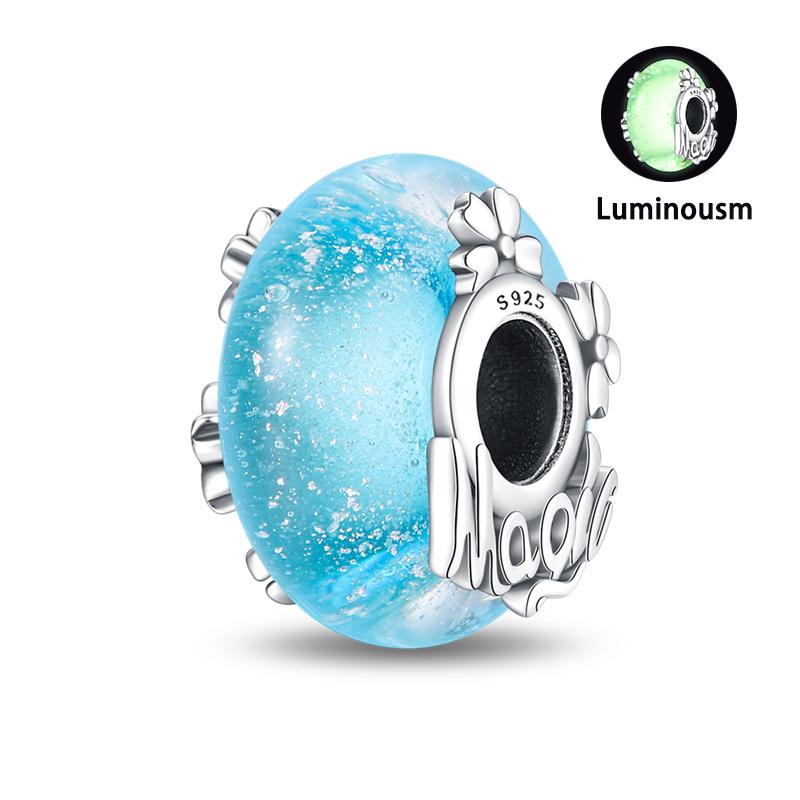 Charm Bead Components Compatible With Pan Copper Metal Firefly Ocean Star Butterfly Glowing Changing Color Trendy Authentic Original Bracelets Do It