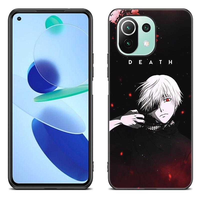 Anime Tokyo Ghoul Telefon Fall Für Xiaomi Mi 11 Lite NE 11i 10T 11T Pro A2 A3 Lite POCO F3 M3 M4 C31 X3 Pro NFC GT Schwarze Abdeckung