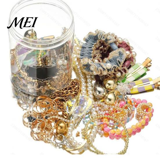 Metallic Jewelry Assortment Mystery Jar for Women, Vintage Surprise Set, Random Style Gift Mixed Box with Necklaces, Earrings, Rings, Bracelets,