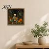 Distressed Halloween Party Props Ghost/Witch/Skeleton Decorative Painting, Wall Mount Square Wood Frame Wooden Decor Picture for Home