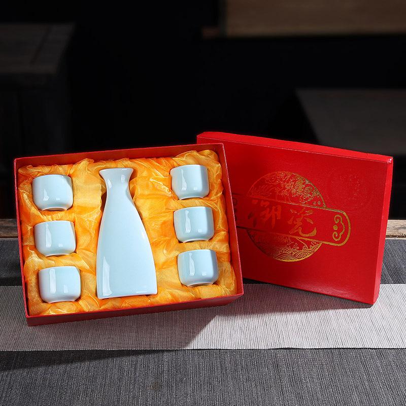 A Pot Of Six Glasses Of Wine Dispensers, Gift Boxes, Free Gifts, Ceramic Wine Utensils, Wine Sets, Baijiu Cups, And Ironing Pots.