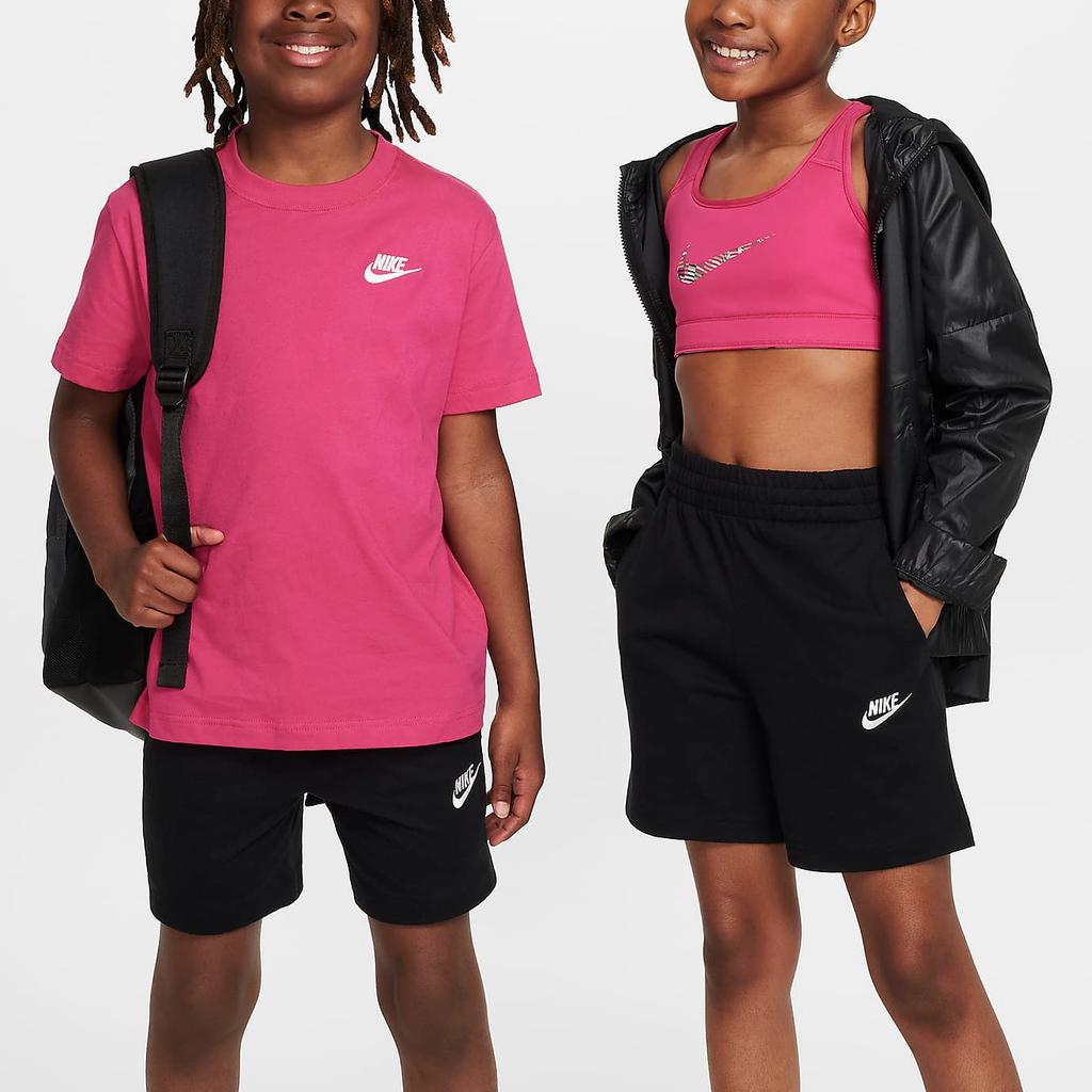 Nike Sportswear Club Comfortable Printed Embroidered Elastic Knit Sweatpants Kids Bottoms Black White FZ5512010