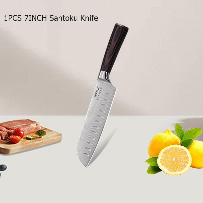 WXCOO Professional Kitchen Knives Fruit Slicing Stainless Steel Vegetable Cutter Utility Knife Japanese Chef Knife Wooden Handle