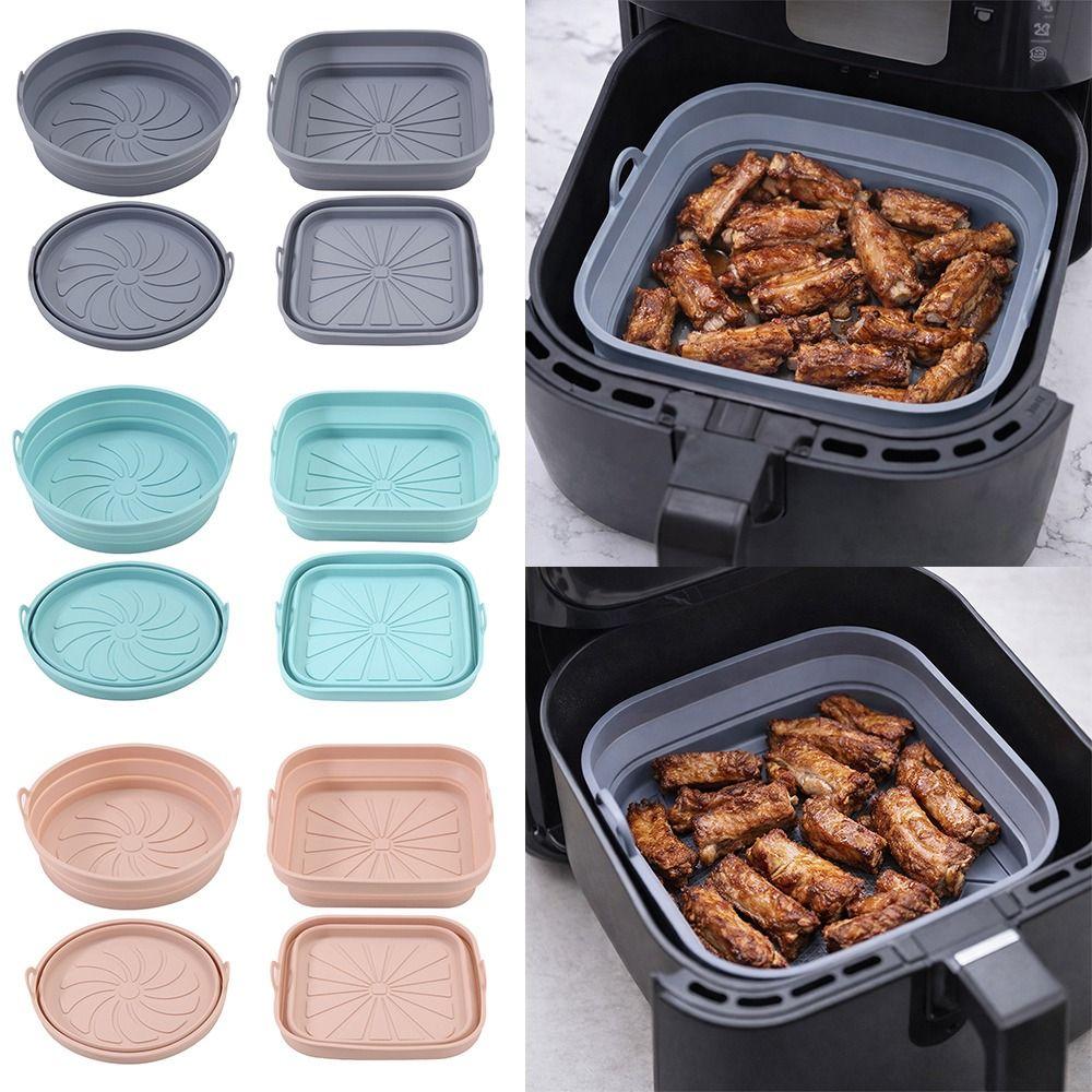 Square Round Air Fryer Silicone Liner Foldable Air Fryer Mat  Kitchen Accessories