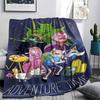 1PC Adventure Time Print Flannel Blanket, High Quality All Seasons, Home Decor, Warmth and Comfort, Perfect for Christmas Gifts