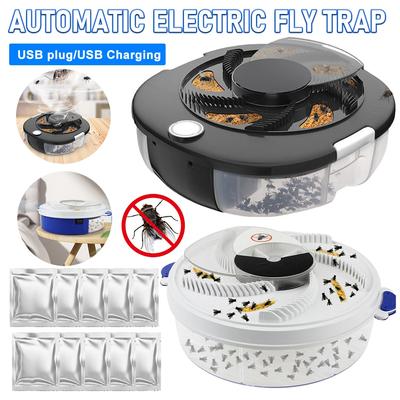 Indoor Outdoor Fly Trap Electric Pest Killer Automatic Flycatcher Insect Pest Catcher USB Pest Reject Control Repeller With Bait