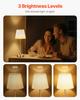SucceBuy Cordless Table Lamp 5200mAh Built-in Rechargeable Battery Desk Lamp 3-Level Brightness Fabric Shade Color Temperature